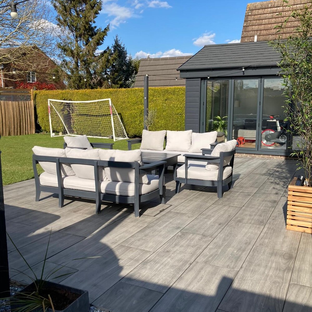 Outdoor Porcelain  Paving - 120cm x 40cm - Wood Plank - Grigio Birch - Primethorpe Paving -  (3)